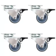Meble modułowe i akcesoria - Kółka skrętne z podwójnymi hamulcami 4 szt. 50 mm - miniaturka - grafika 1