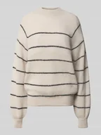 Swetry damskie - Sweter z dzianiny o kroju oversized ze stójką model ‘LARELY’ - miniaturka - grafika 1