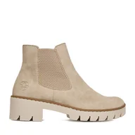 Botki damskie - Botki Rieker X5772-60 Beżowy - miniaturka - grafika 1
