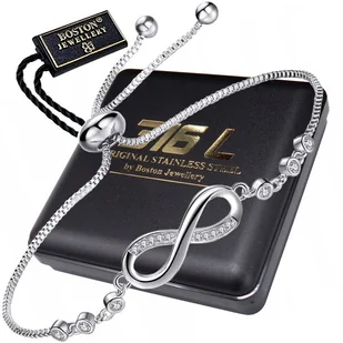 SREBRNA BRANSOLETKA DAMSKA Z CYRKONIAMI REGULOWANA NIESKOŃCZONOŚĆ KRYSZTAŁY ORYGINAŁ - Bransoletki SREBRNA BRANSOLETKA DAMSKA Z CYRKONIAMI REGULOWANA NIESKOŃCZONOŚĆ KRYSZTAŁY ORYGINAŁ - Bransoletki - miniaturka - grafika 1