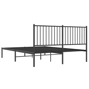 Metalowa rama łóżka z wezgłowiem, czarna, 160x200 cm Lumarko! - Łóżka - miniaturka - grafika 8