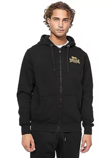 Lonsdale Męska bluza z kapturem z zamkiem błyskawicznym, krój normalny Carnaach, Black/Orange, M - Bluzy męskie - miniaturka - grafika 1