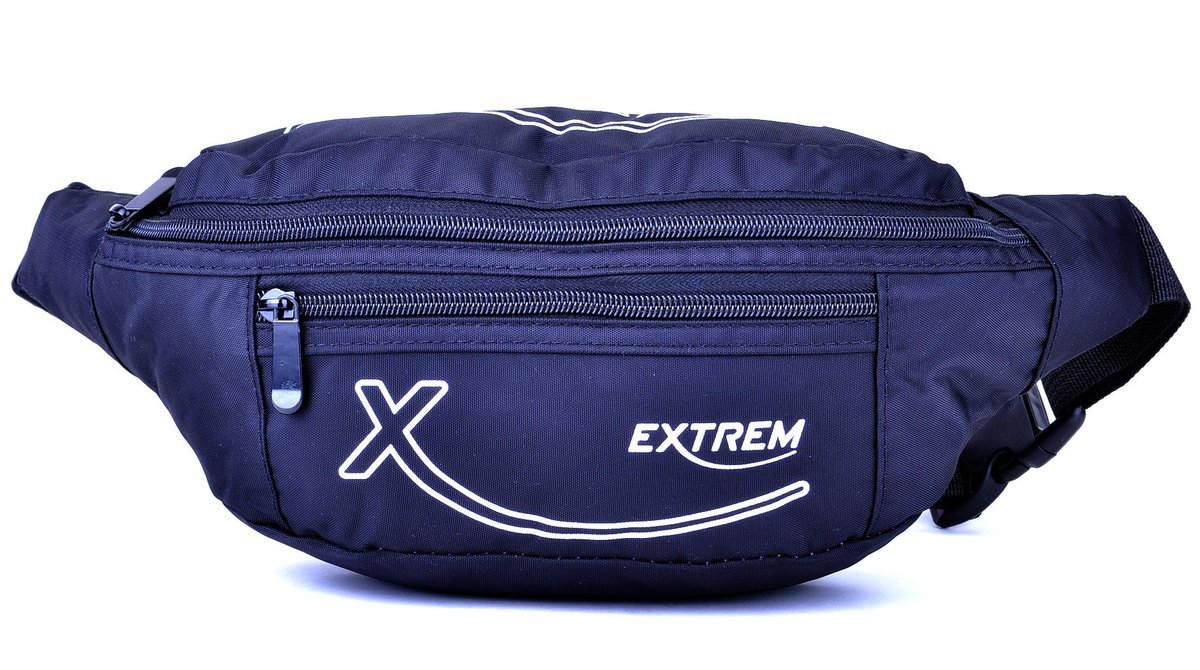 CZARNA Nerka SPORTOWA Biodrowa SASZETKA NA PAS Przewieszka Torebka EXTREM