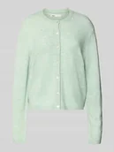 Swetry damskie - Kurtka z dzianiny o kroju regular fit z jednorzędową listwą guzikową model ‘SIMONI’ - miniaturka - grafika 1