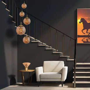 Steinhauer Szklany żyrandol Glsabol, mosiądz, 5-punktowy - Lampy sufitowe - miniaturka - grafika 2