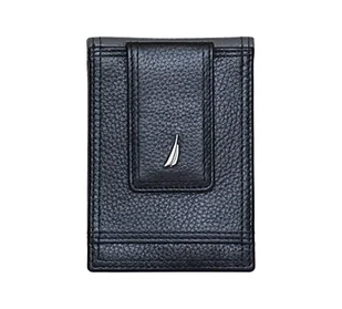 Nautica Męski składany skórzany portfel, czarny/szary, jeden rozmiar - Portfele - miniaturka - grafika 1