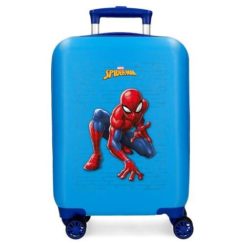Joumma Marvel Spiderman Vigilant Walizka kabinowa niebieska 33 x 50 x 20 cm sztywny ABS zamek szyfrowy z boku 28,4 l 2 kg 4 koła podwójny bagaż ręczny, Niebieski, walizka kabinowa