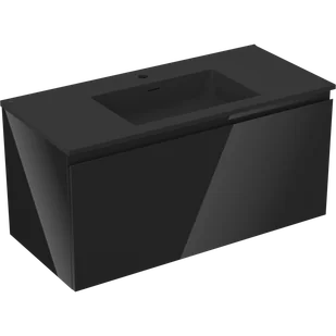 Mexen Orio szafka łazienkowa 100 cm z umywalką Otis, 1 szuflada, czarna połysk/czarna mat - 91A10-10047-1-BF70-W18M71 - Szafki łazienkowe - miniaturka - grafika 1