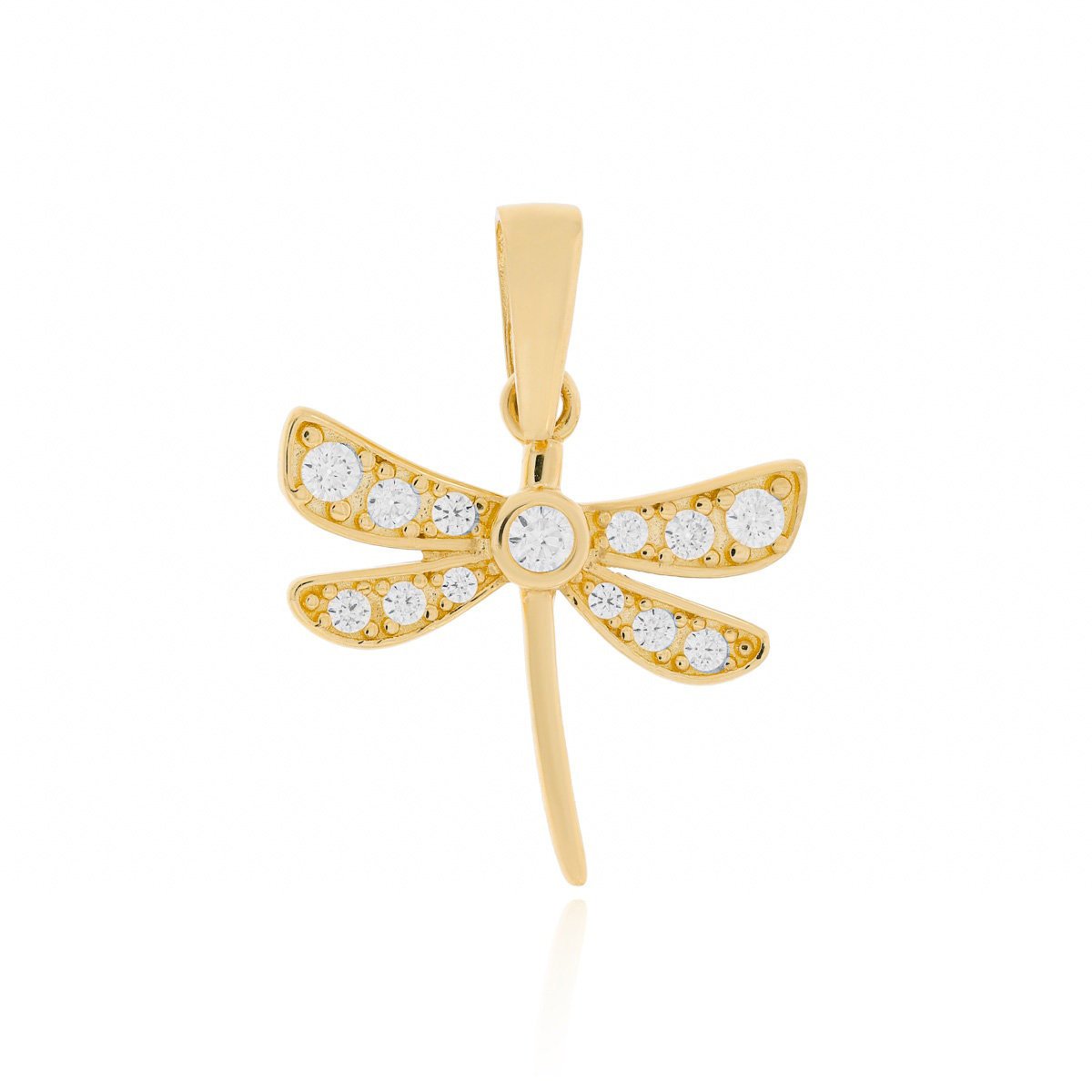 Złota zawieszka wisiorek ważka z cyrkoniami pr. 333