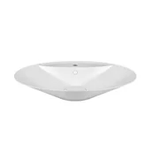 Umywalki - Gessi Cono Umywalka nablatowa 73,9x49,5 cm z przelewem z otworem na baterię biały mat Cristalplant 45905.521 - miniaturka - grafika 1