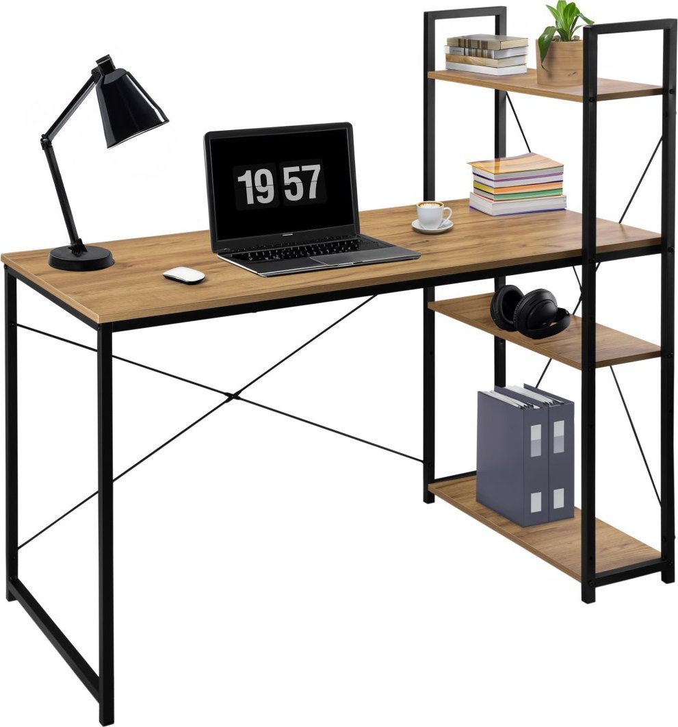 Biurko loftowe z półkami z nadstawką TROSA CRAFT