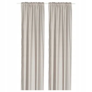 IKEA MÄSTERROT Zasłona, 2 szt., beżowy wzór w kropki/na taśmie, 145x300 cm - Zasłony - miniaturka - grafika 1