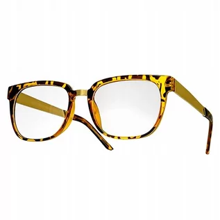 Okulary korekcyjne, oprawki, szkła - Okulary Zerówki metalowe Panterka NERD UV 400 - grafika 1
