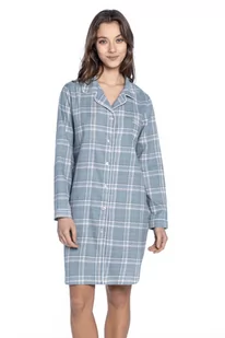Flanelowa koszula damska ANABEL Jasnoniebieski S - Bielizna nocna - miniaturka - grafika 1
