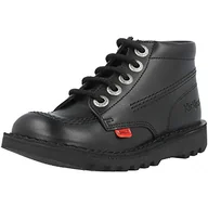 Botki damskie - Kickers Kick Hi Zip Lthr Ju Blk, Botki Unisex-dla dzieci i chłopców, Czarny, 34 EU - miniaturka - grafika 1