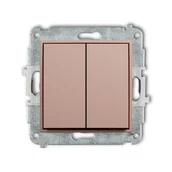 Wyłączniki światła i elektryczne - Wyłącznik podwójny Karlik MINI - łososiowy - miniaturka - grafika 1