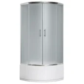 Kabiny prysznicowe - KABINA PRYSZNICOWA Z GŁĘBOKIM WYSOKIM BRODZIKIEM 80x80 MROŻONE SZKŁO 80 CM - miniaturka - grafika 1