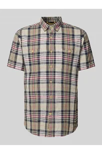 Koszula casualowa z mieszanki lnu i bawełny z kołnierzykiem typu button down - camel active - Koszule męskie - miniaturka - grafika 1