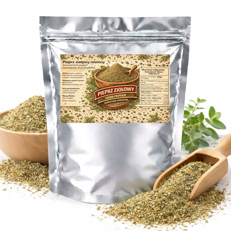 Pieprz Ziołowy Mielony - intensywny aromat PREMIUM do mięs i warzyw 500g