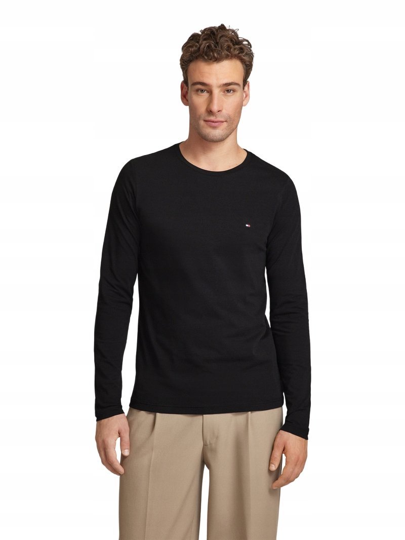 TOMMY HILFIGER CZARNY BAWEŁNIANY MĘSKI TSHIRT Z OKRĄGŁYM DEKOLTEM XXL 6BA