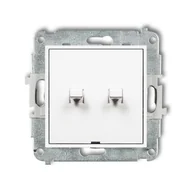 Wyłączniki światła i elektryczne - Wyłącznik podwójny dźwigniowy Karlik MINI - biały mat - miniaturka - grafika 1