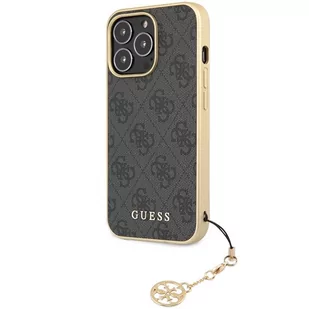 Guess GUHCP14LGF4GGR iPhone 14 Pro 6,1" szary/grey hardcase 4G Charms Collection - Etui i futerały do telefonów - miniaturka - grafika 2
