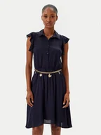 Sukienki - Fracomina Sukienka codzienna FR25SD1011W77401 Granatowy Regular Fit - miniaturka - grafika 1