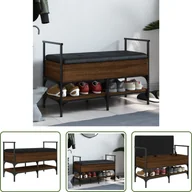 Szafki na buty - The Living Store Ławka na buty brązowy dąb 85,5x42x57,5 cm Materiał drewnopochodny - miniaturka - grafika 1
