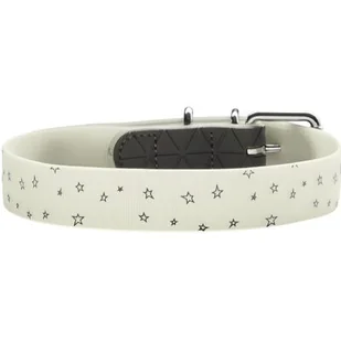 Ecolife HUNTER OBROŻA DLA PSA CONVENIENCE REFLECT GLOW STARS BIAŁA dł 65 szer 2,5cm - Obroże dla psów - miniaturka - grafika 1