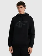 Bluzy męskie - 4F Bluza dresowa nierozpinana z kapturem męska - czarna XL - miniaturka - grafika 1