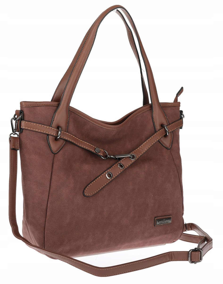 Torebka Damska Shopper Worek Pojemna Modna Miejska Torba CH6683 Czekoladowa