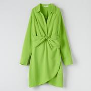 Sukienki - Sinsay - Sukienka mini z wiązaniem - Zielony - miniaturka - grafika 1