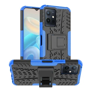 Dla vivo Y75 / Y55 / T1 5G Tekstura opony TPU + etui na telefon PC z uchwytem Niebieski - Etui i futerały do telefonów Dla vivo Y75 / Y55 / T1 5G Tekstura opony TPU + etui na telefon PC z uchwytem Niebieski - Etui i futerały do telefonów - miniaturka - grafika 1
