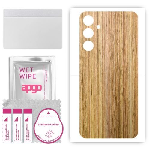 folia naklejka skórka strukturalna na TYŁ do Samsung Galaxy A25 - Drewno Dąb Miodowy - apgo SKINS