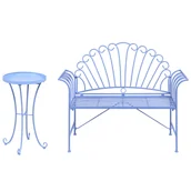 Meble ogrodowe - Beliani zestaw mebli balkonowych CAVINIA Metal Błękitny - miniaturka - grafika 1