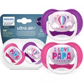 Smoczki uspokajające - Philips Avent smoczek ortodontyczny Ultra Air 6-18m 2szt. Girl 080/04 - miniaturka - grafika 1