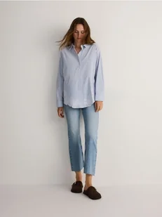 Reserved - Jeansy mini flare z wysokim stanem - niebieski - Spodnie damskie - miniaturka - grafika 1