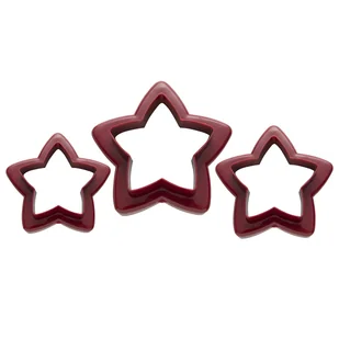 WYKRAWACZE DO CIASTEK PASTELOVE 3SZT STAR BORDOWY BN2021 kod: 40S-WYK-PD3304 - Formy do ciast - miniaturka - grafika 1