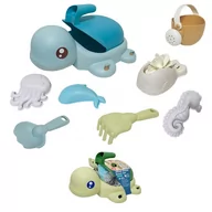 Zabawki do piasku - WOOPIE GREEN  Zestaw 2w1 do Piasku i Wanny Żółwik Niebieski 8 el. BIODEGRADOWALNY ORGANICZNY MATERIAŁ - miniaturka - grafika 1