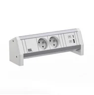 Gniazdka elektryczne - BACHMANN DESK 2xUTE 1xUSB A/C 22W GST18 RAL9010 - miniaturka - grafika 1