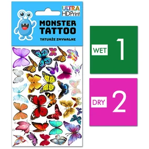 TATUAŻE ZMYWALNE DLA DZIECI MOTYLKI WZORY ORYGINALNE - Zabawki kreatywne - miniaturka - grafika 1