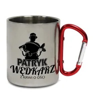 Kubki - KUBEK METALOWY Z KLAMRĄ DLA FANA RYB IMIĘ WZORY - miniaturka - grafika 1