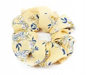 Ozdoby do włosów - Gumka do włosów apaszka frotka scrunchies żółta - miniaturka - grafika 1