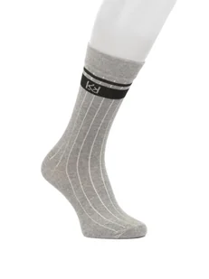 Prążkowane szare skarpety męskie - 43_46 - Skarpetki męskie - miniaturka - grafika 1