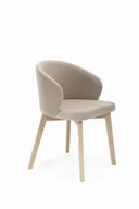 Krzesła - Flavio 5 krzesło tapicerowane beżowe nogi dąb sonoma - miniaturka - grafika 1