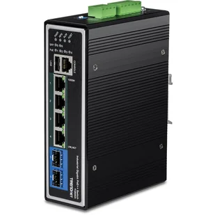 Trendnet TI-BG62I łącza sieciowe Zarządzany L2+ Gigabit Ethernet (10/100/1000) Obsługa PoE Czarny - Pozostałe akcesoria sieciowe - miniaturka - grafika 1