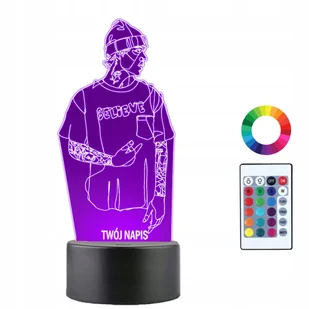 Lampka Nocna dla Dzieci Justin Bieber Piosenkarz Prezent Twój Napis 3D LED - Lampy stojące - miniaturka - grafika 1