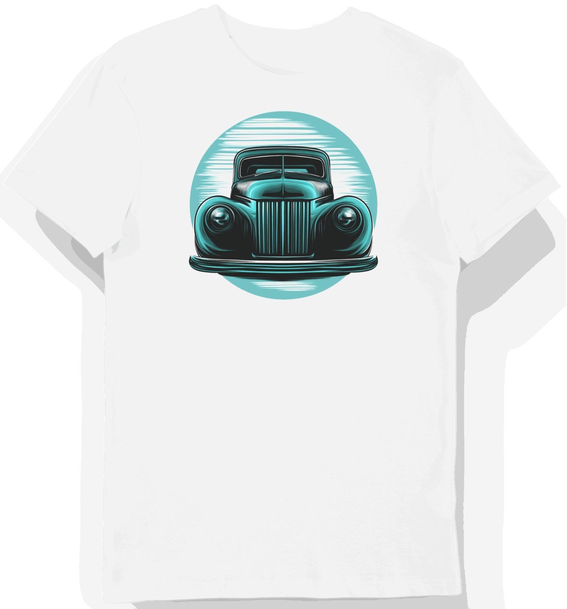 Koszulka męska biała z motywem klasycznego tealu M