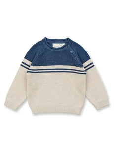 Sense Organics Sweter "Victor" w kolorze beżowo-granatowym - Bluzy i sweterki niemowlęce - miniaturka - grafika 1