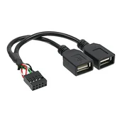 Kable komputerowe i do monitorów - InLine Adapter wewnętrzne USB/2x USB A Czarny 33440M - miniaturka - grafika 1